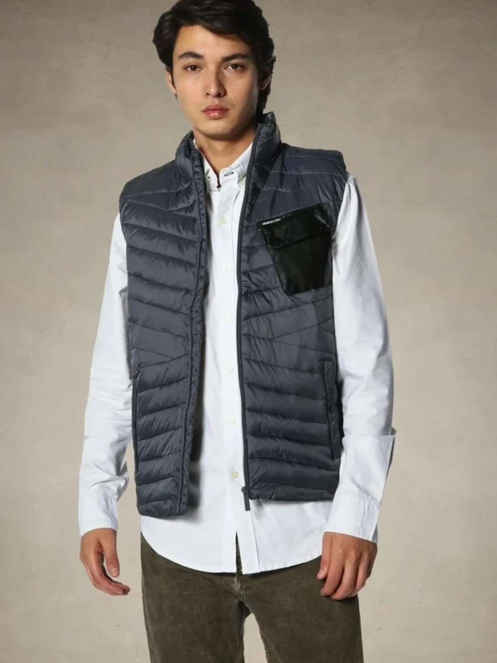 Members Only Charcoal Puffer Vest Jacket/2262